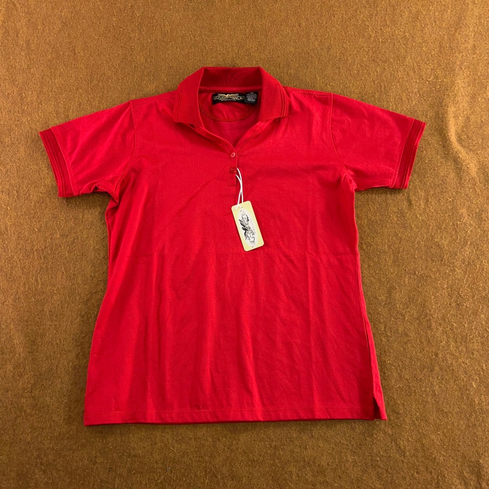 Eagle Dry Goods Womens Small Red Short Sleeve Cotton Blend Polo Shirt NWT